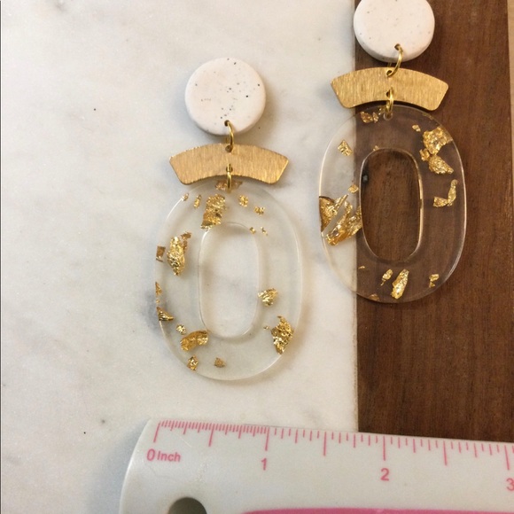 Polymer clay and brass earrings - Picture 4 of 5